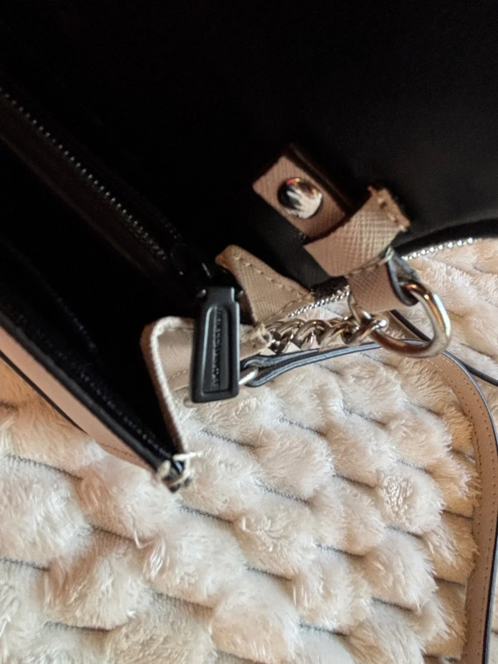 Rebecca Minkoff Beige Saffiano Coated Canvas Envelope Crossbody Wallet
